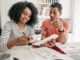 couple looking at receipts